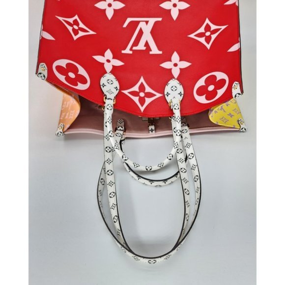 Louis Vuitton Onthego Reverse Giant Red Pink Monogram Canvas Like New Condition - Picture 8 of 14